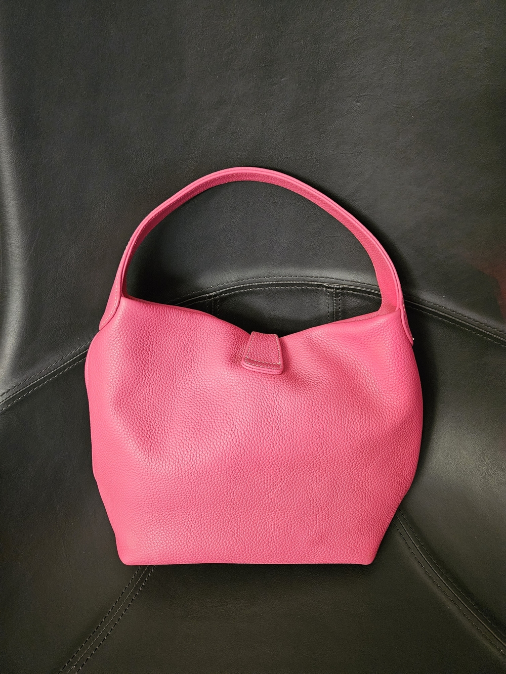 Dooney & Bourke Hot Pink Leather Slouchy Hobo Small Logo Lock Sac Mint - Picture 3 of 8